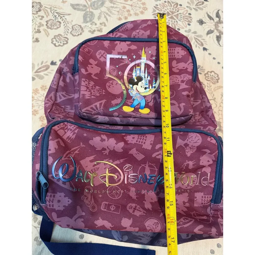 Walt Disney World 50th Anniversary Backpack Cooler Mickey Mouse Park Icons Full